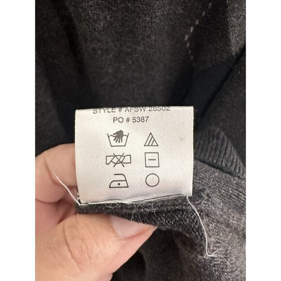 A & C Design Studio Men's Grey Pullover XL Cotton Argyle Preppy Grandpa Sweater - Picture 6 of 8